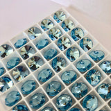 Austrian Crystal - Sew-on Stone - Article 3200 - RIVOLI - AQUAMARINE - 10 mm