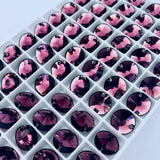real photo of Swarovski Crystal Sew on stones Rivoli Amethyst colour