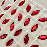 Austrian Crystal - No Hotfix - Article 2201 - MARQUISE - SCARLET - 14 x 6 mm
