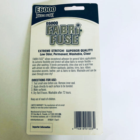 E6000 Fabri-Fuse Glue Flexible Decorative Fabric Glue