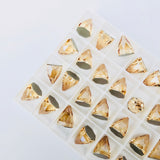 Austrian Crystal - Sew-on Stone - Article 3297 - ROUND SPIKE - CRYSTAL GOLDEN SHADOW - 10 mm