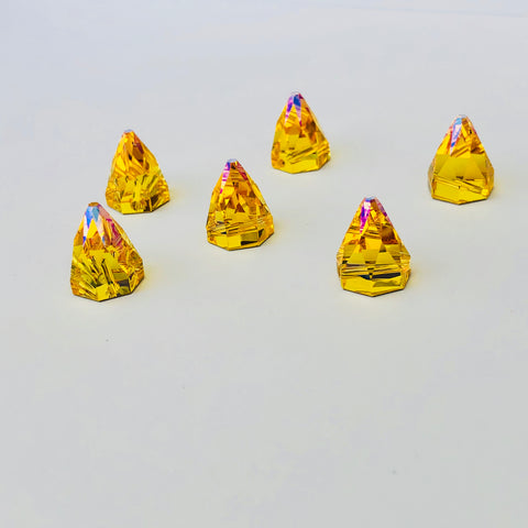 Austrian Crystal - Sew-on Stone - Article 3297 - ROUND SPIKE - LIGHT TOPAZ SHIMMER - 10 mm