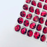 real photo of Swarovski Crystal Rivoli stones in Scarlet Red colour