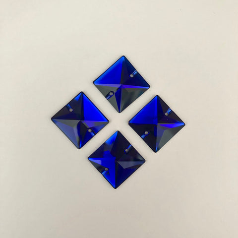Austrian Crystal SEW-ON STONES - Article 3240 - SQUARE - COBALT - 22 mm