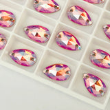 actual image of Swarovski sew on drop stones in rose peach shimmer