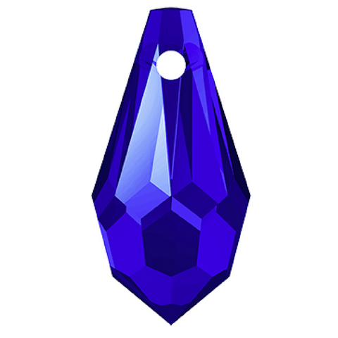 Austrian Crystal - Pendant - Article 6000 - TEARDROP - MAJESTIC BLUE - 11 x 5.5 mm
