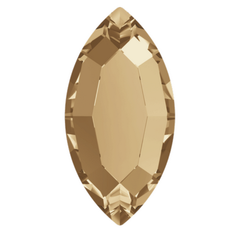 stock image of Swarovski Crystal article 2200 Navette Flat Back in Golden Shadow gold colour