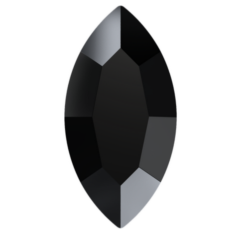 stock image of Swarovski Crystal article 2200 Navette Flat Back in Jet Black colour