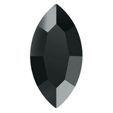 stock image of Swarovski Crystal article 2200 Navette Flat Back in Jet Hematite grey colour
