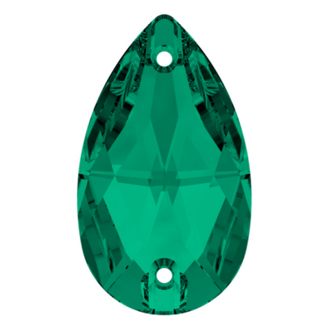 stock photo of swarovski crystal sew on stone article 3230 drop in emerald dark green